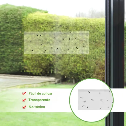 Miniatura 5 de LFSYS Paquete de 50 trampas para moscas de ventana, trampas para moscas de fruta para interiores, tiras adhesivas de papel para moscas, trampas