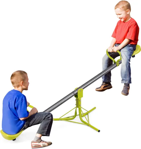 Costzon Teeter Totter - Balancín para niños al aire libre, equipo de patio de juegos con balancín giratorio preescolar, rotación de 360 grados,
