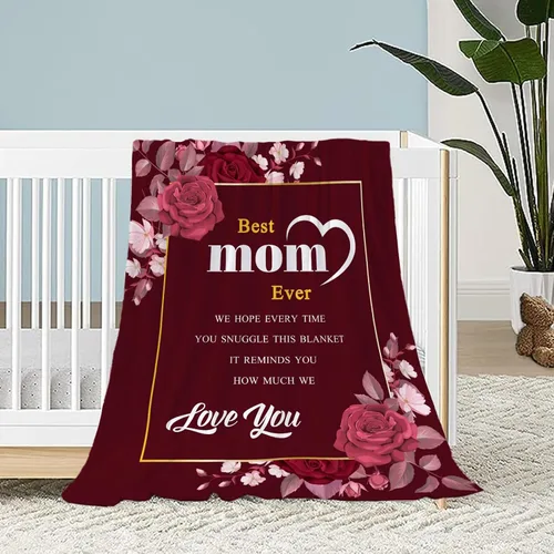 Manta de regalo para el día de la madre, de hija, hijo, cumpleaños, San Valentín, para mamá, abuela, mujeres, Love You Best Mom Ever, suave, sofá,