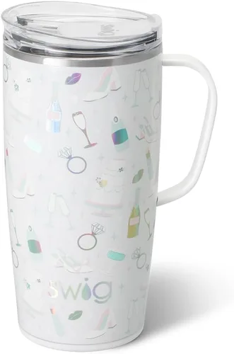 Miniatura 32 de Swig Life Taza de Viaje de 18 oz, Vaso Aislante con Asa y Tapa, Taza de Café de Viaje, Compatible con Portavasos, Acero Inoxidable, Vaso de 18 oz