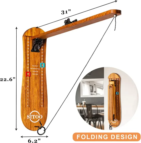 Miniatura 3 de Ring Toss Game for Adults, Outdoors Games, Wall Mounted Hook and Ring Game with Foldable Arm Madera