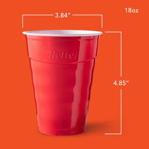 Miniatura 2 de Vasos de Plástico Desechables Hefty Party On, Rojos, 18 Onzas, 30