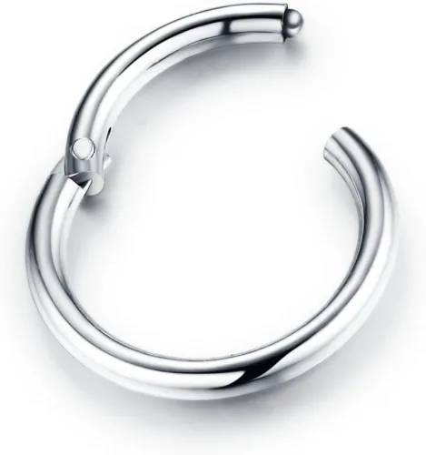 Miniatura 2 de Juego de 8 aretes de aro de acero inoxidable quirúrgico para dormir cartílago Daith pequeños aretes de aro pequeños de plata para septum