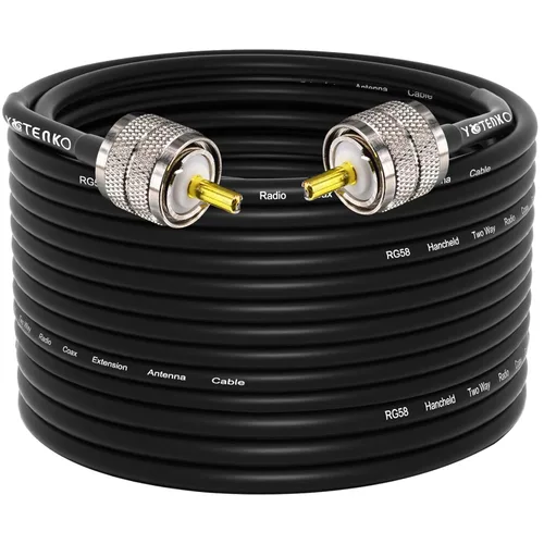 Miniatura 10 de Cable de puente PL259 de 1 pie - Cable coaxial RG58 de 15 pulgadas corto 50 ohmios coaxial para medidor SWR radio de radioaficionado radio CB