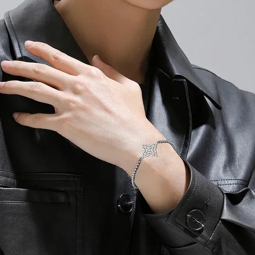 Miniatura 2 de Pulsera de nudo de bruja, nudo celta, símbolo de Wicca pagana, nudo mágico, pulsera de joyería de brujería, pulsera de acero inoxidable ajustable