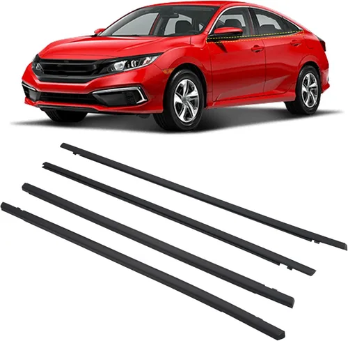 4 unidades de cinturón de sellado para ventana de puerta exterior de automóvil compatible con Honda Vehicle Civic 4 puertas Sedan 2016-2021,