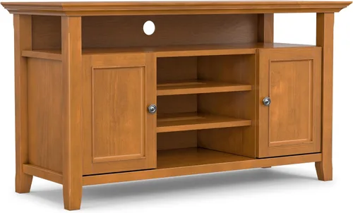Miniatura 22 de SIMPLIHOME Amherst - Soporte de TV de transición de madera maciza de 72 pulgadas de ancho, estilo rústico marrón envejecido, para televisores