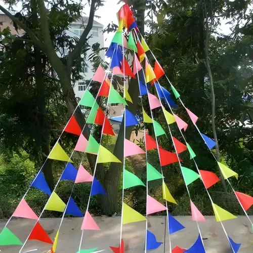 Miniatura 2 de Banderín multicolor (100 pies) para decoración de fiestas