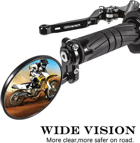 Miniatura 3 de 7/8 "0.866 in motocicleta retrovisores espejos retrovisores vista trasera manillar extremo negro se adapta a 250 390 690