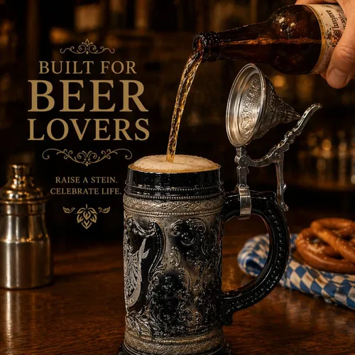 Miniatura 8 de Essence of Europe Gifts OktoberfestHaus - Taza de cerveza alemana de Adler (águila) de 0.6 litros, jarras de cerveza para hombre, cerveza
