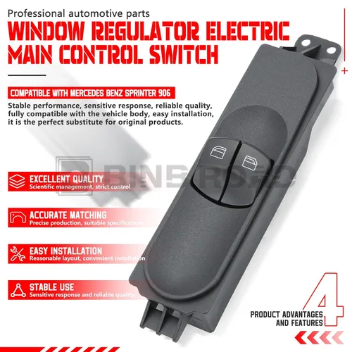 Miniatura 4 de 9065451513 Interruptor de elevalunas eléctrico del lado del conductor, interruptor de control maestro eléctrico compatible con Mercedes Benz