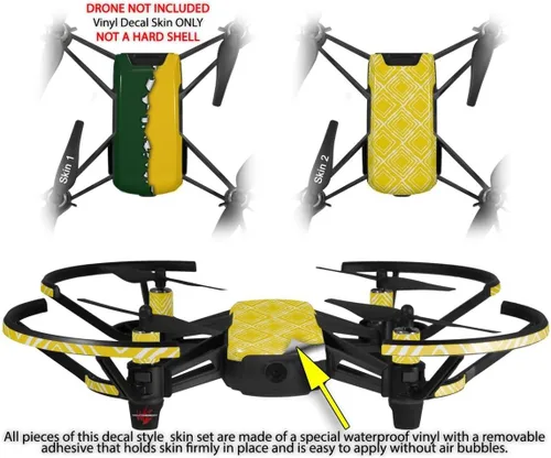 Miniatura 2 de Skin Wrap 2 Pack para DJI Ryze Tello Drone Ripped colores verde, amarillo Drone No Incluidas