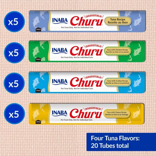 Miniatura 6 de INABA Churu - Bocadillos para gatos, puré cremoso para gatos, sin cereales, que se puede lamer y exprimir, suplemento con vitamina E y taurina, 0.5