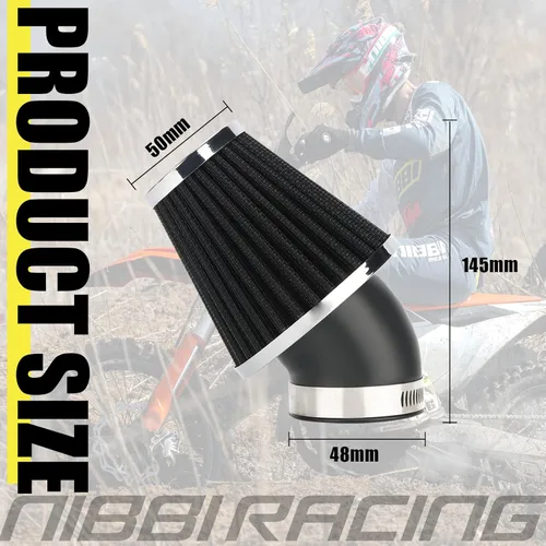 Miniatura 4 de Carburador NIBBI PE17 con filtros de aire de 48 mm, kit de carburador de 17 mm - Compatible con Dirt Bike Pit Bike Apollo TaoTao Lifan Kayo SSR
