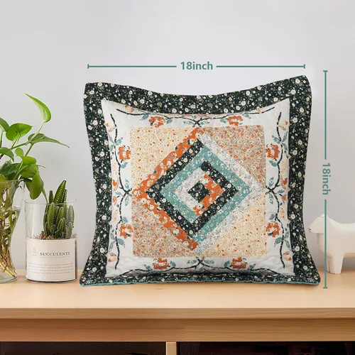 Miniatura 2 de BEDIFANY 2 fundas de almohada florales con relleno de algodón, fundas de cojín decorativas neutrales para sofá, dormitorio, sala de estar