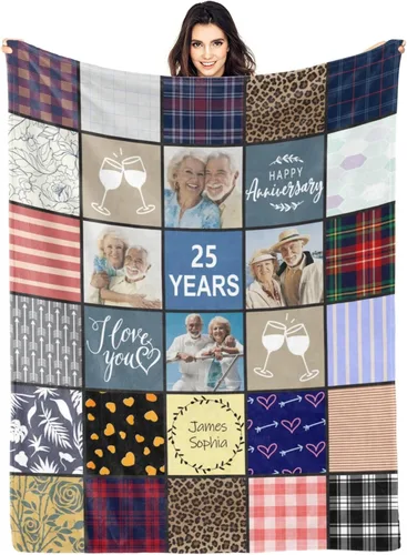 Miniatura 33 de Manta personalizada con fotos y texto para mamá, papá, bebé, familia, amigos, manta personalizada para cumpleaños, Navidad, para mujeres, hermana