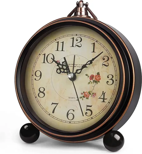 Miniatura 10 de Konigswerk - Reloj Analógico de Cuarzo, decorativo, de gran tamaño, Retro, silencioso, Sin tic-tac, reloj de escritorio, operado con batería