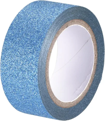 Miniatura 3 de MECCANIXITY Cinta de purpurina de 0.6 pulgadas x 16.4 pies, cinta adhesiva decorativa para manualidades, color azul, 0.6 in x 16.4 ft para álbumes