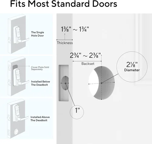 Miniatura 2 de ULTRALOQ Latch 5 La primera cerradura inteligente WiFi incorporada del mundo con huella dactilar, cerradura de puerta sin llave 5 en 1 con teclado