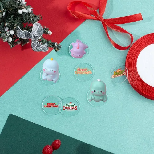 Miniatura 9 de FINGERINSPIRE 100 piezas de lámina de acrílico circular transparente de 1 pulgada, bases circulares en miniatura en blanco, disco de acrílico mini