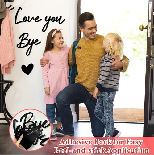 Miniatura 3 de Letrero con texto en inglés "Love You Bye", decoración de madera sobre la puerta, calcomanías de decoración para el día de San Valentín, calcomanías
