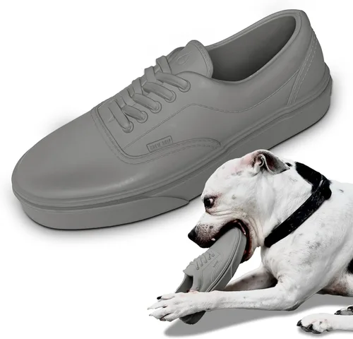 Miniatura 7 de Juguete masticable para perros con sabor a carne de res, zapato deportivo, grande, goma natural, resistente, rosa polvo Rosado Powder
