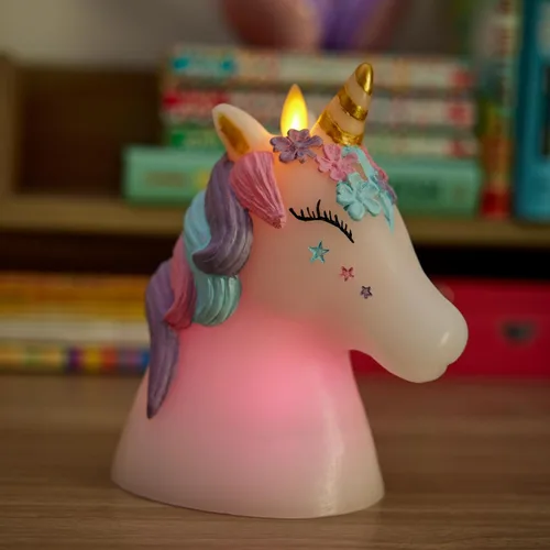 Miniatura 12 de Luminara Vela LED sin llama que cambia de color, 3 x 6.5 pulgadas, llama móvil de cera real, funciona con pilas con control remoto de 18 botones