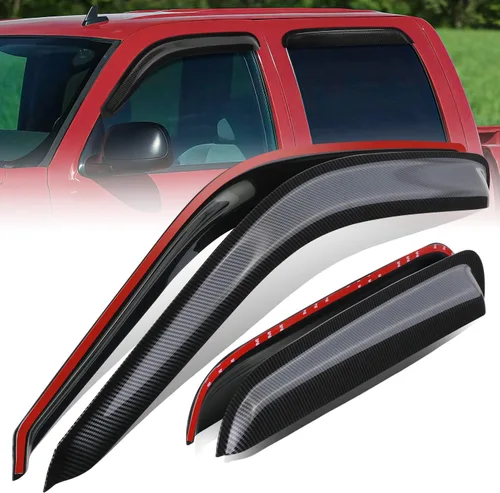 Miniatura 18 de Auto Dynasty 4 piezas viseras de ventana con patrón de fibra de carbono compatibles con Chrysler PT Cruiser 2001-2010, deflectores de ventana