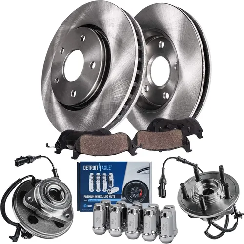 Miniatura 14 de Detroit Axle - Kit de frenos para 15-20 VW Passat, 12.28" delantero y 10.70" trasero rotores de freno de disco pastillas de freno de cerámica