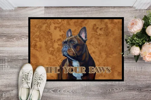 Miniatura 2 de Caroline's Treasures LH9455MAT - Felpudo de bulldog francés Wipe Your Paws de 18 x 27 pulgadas, tapete para puerta delantera, interior y exterior