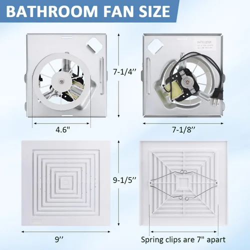 Miniatura 2 de WKZO 696N-R02 B Unidad y rejilla de reemplazo 97011723 para Br-oan Nu-tone BP46 688 689, montaje del motor de ventilador de baño S97012026