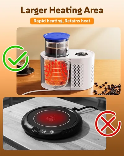 Miniatura 3 de Calentador de taza de café, mini refrigerador para enfriador de vino, calentador de tazas 3 en 1 para escritorio