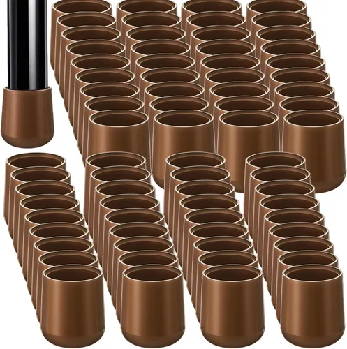 Miniatura 8 de Jetec 12 Pcs 1 Inch Folding Chair Leg Caps Heavy-Duty Plastic Chair End Caps Non-marring Furniture Glides Round Hardwood Floor Protectors (Brown,1in)