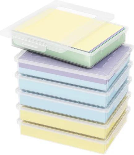 Miniatura 10 de Lifewit Paquete de 2 organizadores de papel, 12.6 x 9.1 in/12 x 9 pulgadas, caja de archivos de plástico multiusos con tapas de cierre, contenedores