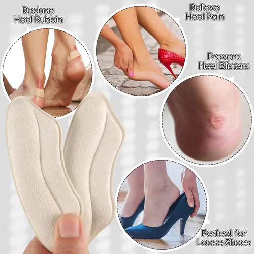 Miniatura 4 de Almohadillas de talón para zapatos demasiado grandes, 6 pares de almohadillas de talón para mujeres, forros de talón para hacer que los zapatos sean