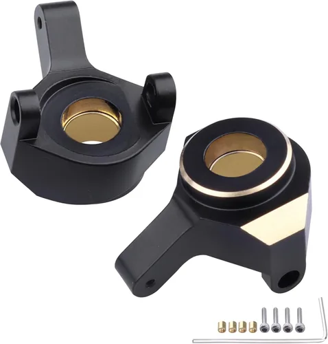 Miniatura 7 de Hobbypark Soportes de latón para nudillos de dirección y latón extendido de 0.276 in, adaptadores de cubos hexagonales para Axial SCX24 Negro-dorado