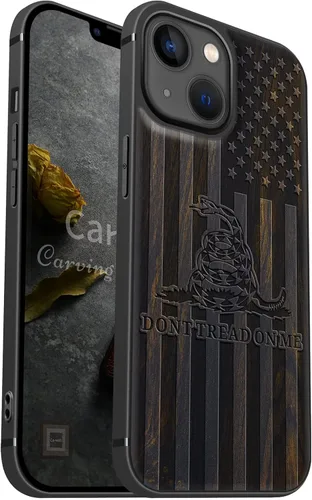 Miniatura 16 de Carveit Funda magnética de madera para iPhone 13 [madera natural y TPU suave] Funda protectora de madera única a prueba de golpes compatible