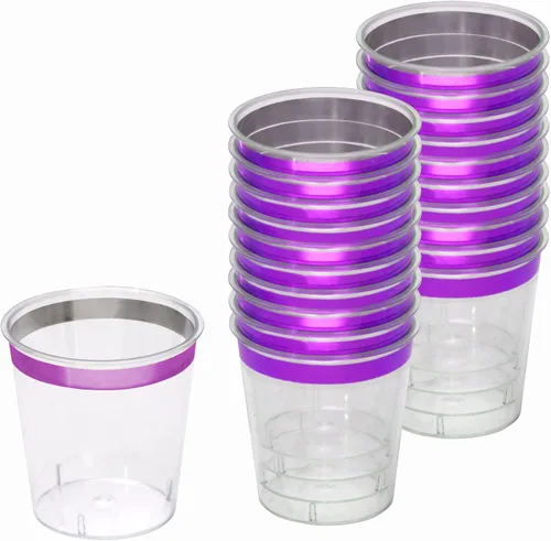 Miniatura 5 de Zappy 124 vasos de chupito de plástico neón, 1 oz, varios colores neón, desechables y reutilizables, sin BPA, perfectos para bodas, reuniones