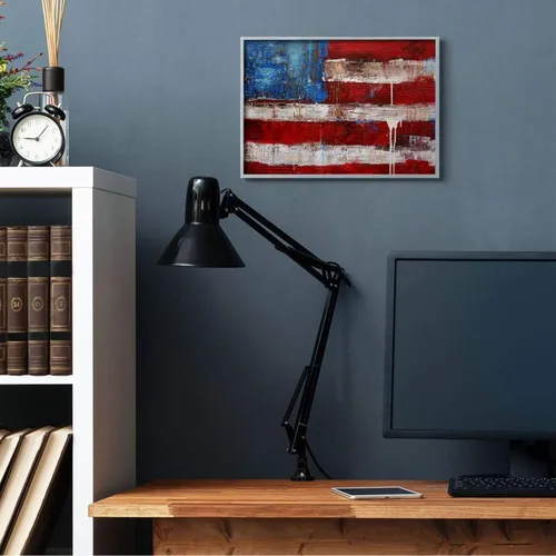 Miniatura 2 de Stupell Industries Arte rústico de pared enmarcado con diseño de bandera de Estados Unidos con pintura desgastada, Erin Ashley, 16 x 20 pulgadas