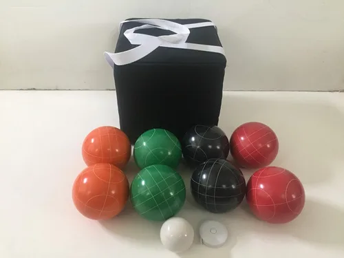 BuyBocceBalls Listado - (3 de 10 opciones) Conjuntos de Bocce únicos - 4.213 in con bolas verdes, rojas, negras y naranjas