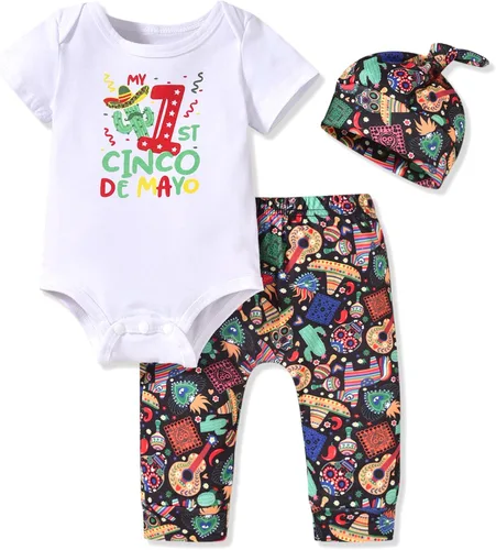 Miniatura 79 de fioukiay Conjunto de ropa de verano para bebés y niñas recién nacidas prematuros, mameluco, pantalones, diadema, conjunto de ropa para el verano
