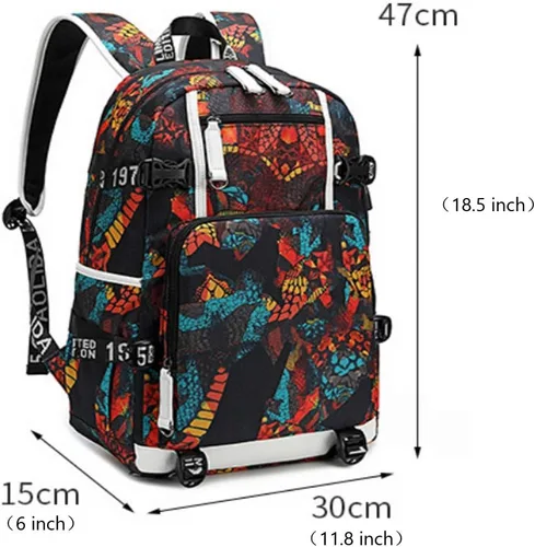 Miniatura 3 de Mochila luminosa de 30 jugadores de baloncesto, mochila de viaje, para hombres y mujeres, azul - 1, Patrón azul - 1