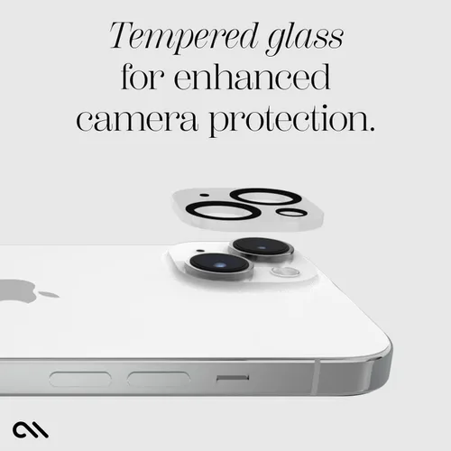 Miniatura 5 de Case-Mate Protector de lente de cámara con anillos de aluminio negro para iPhone 15 / iPhone 15 Plus - Doble vidrio templado - Tecnología