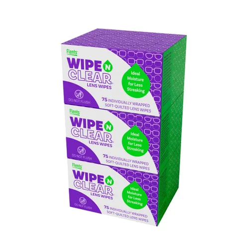 Miniatura 13 de Flents Toallitas limpiadoras de gafas, 75 unidades, diseñadas para limpieza de gafas, prehumedecidas, envueltas individualmente, toallitas