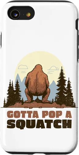 Miniatura 18 de Funda divertida para iPhone 16, diseño de Bigfoot Gotta Pop A Squatch Squat Poop Joke