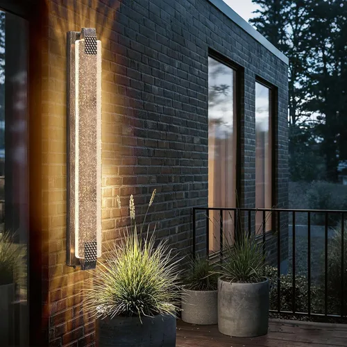 Miniatura 12 de camuucci Luz para exteriores del anochecer al amanecer, luces LED de porche de 15.7 pulgadas para exteriores, impermeable, moderno, soporte de pared
