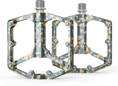 Miniatura 17 de Pedales de bicicleta de carretera/montaña - Pedales de bicicleta de 3 rodamientos - Pedales planos mecanizados CNC de 9/16 pulgadas con clavos