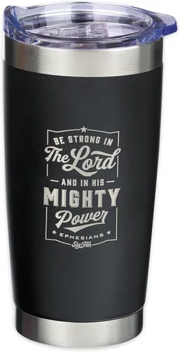 Miniatura 19 de Christian Art Gifts - Vaso de viaje de acero inoxidable de 18 oz con doble pared aislante al vacío con versículo bíblico, gris, con tapa retráctil