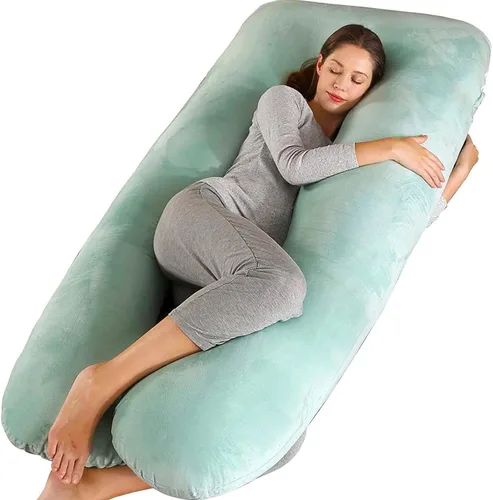 Miniatura 15 de Amagoing - Almohada de embarazo refrescante para dormir, almohada de maternidad en forma de U de cuerpo completo para mujeres con dolor de cadera