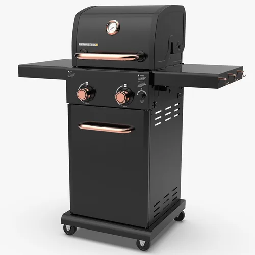 Miniatura 15 de Permasteel Parrilla de gas propano de 2 quemadores, parrilla de barbacoa con mesas laterales plegables y ganchos para herramientas, perfecta